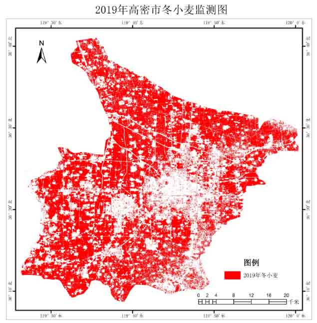 envi中利用高密市行政区划矢量裁剪获得2018年11月,2019年3月,2019年